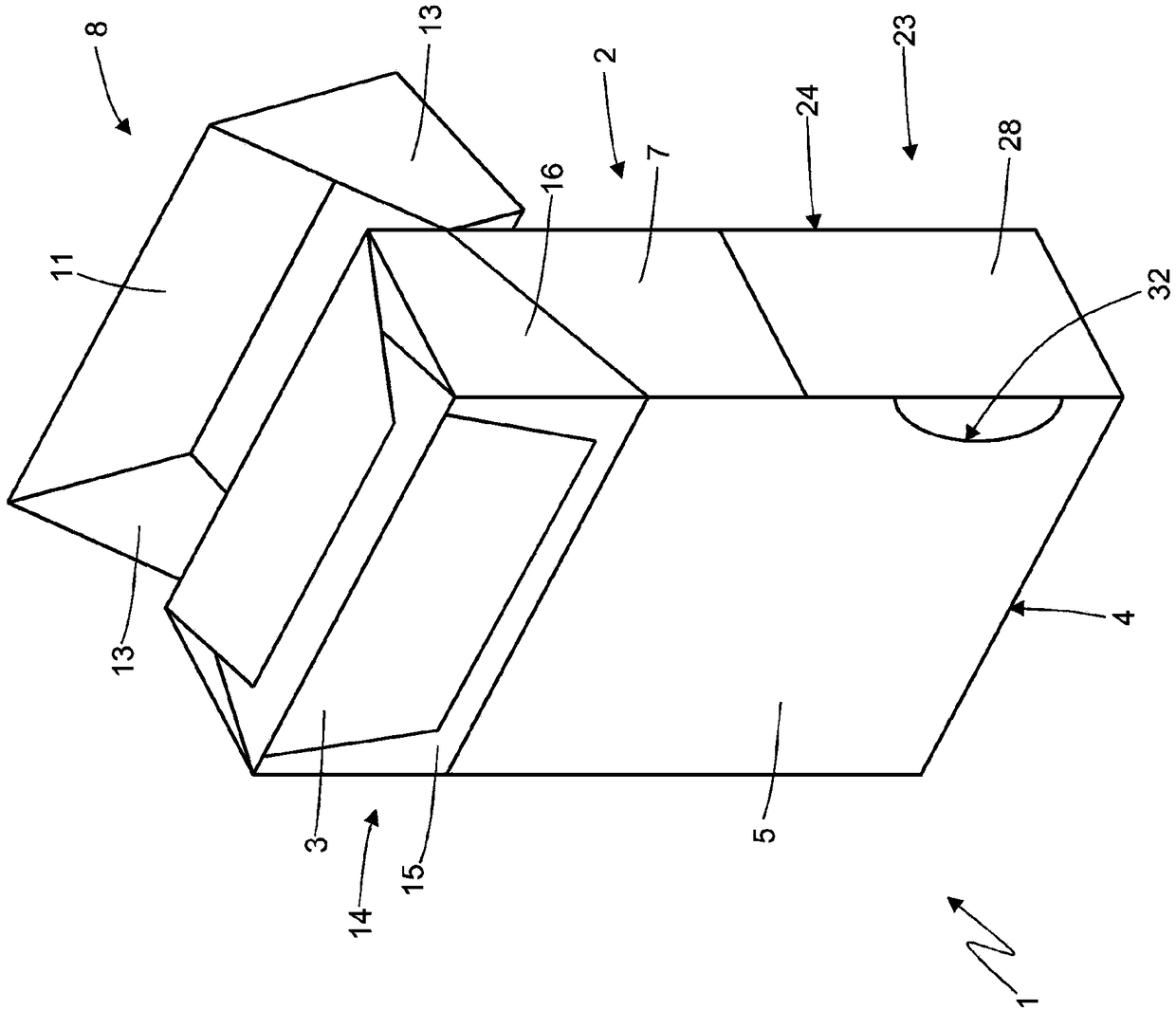 Rigid pack for tabacco articles with lid and provided, at the bottom, with a pull-out container