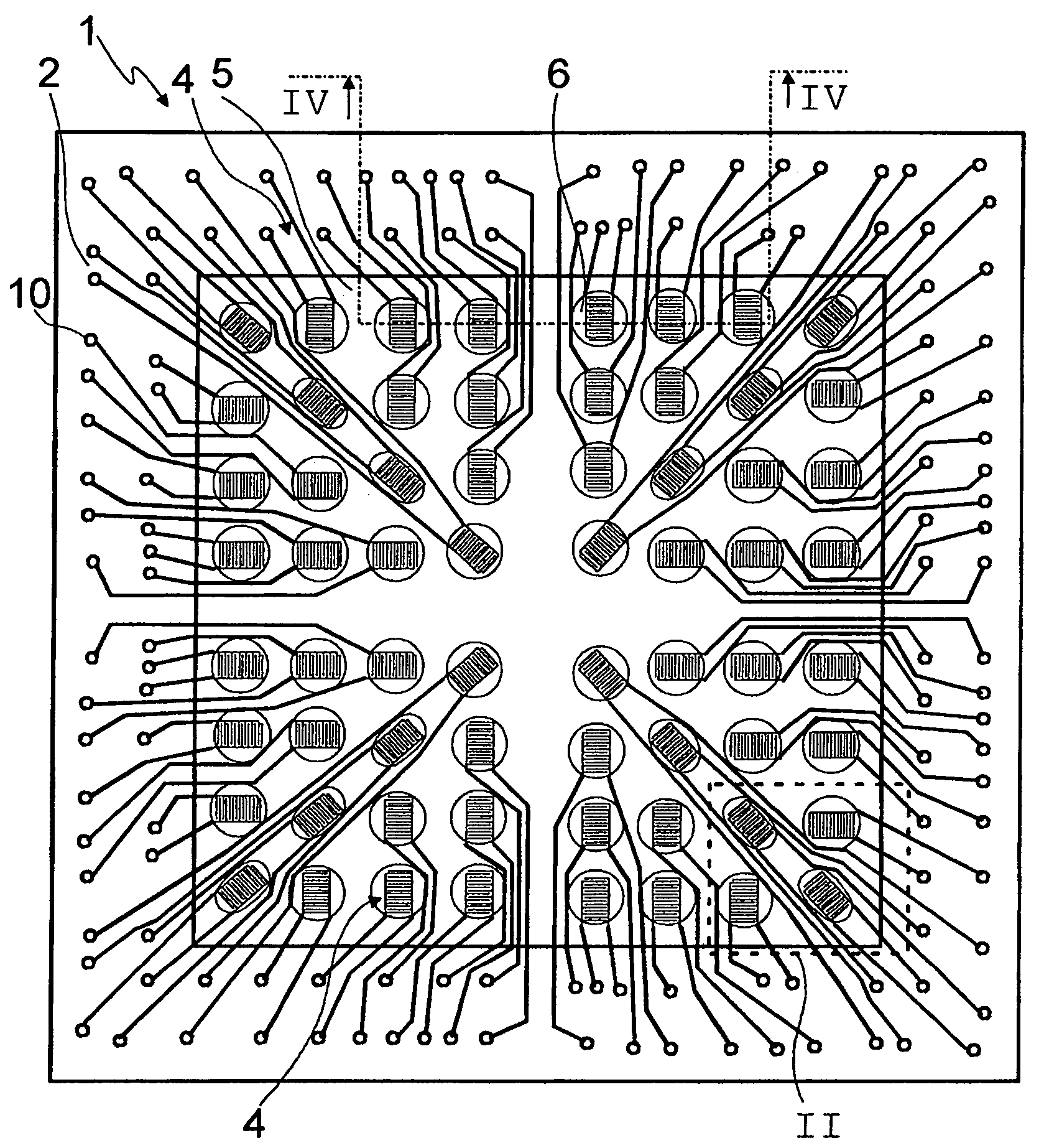 Measuring device having a plurality of potentiometric electrode pairs situated on a substrate