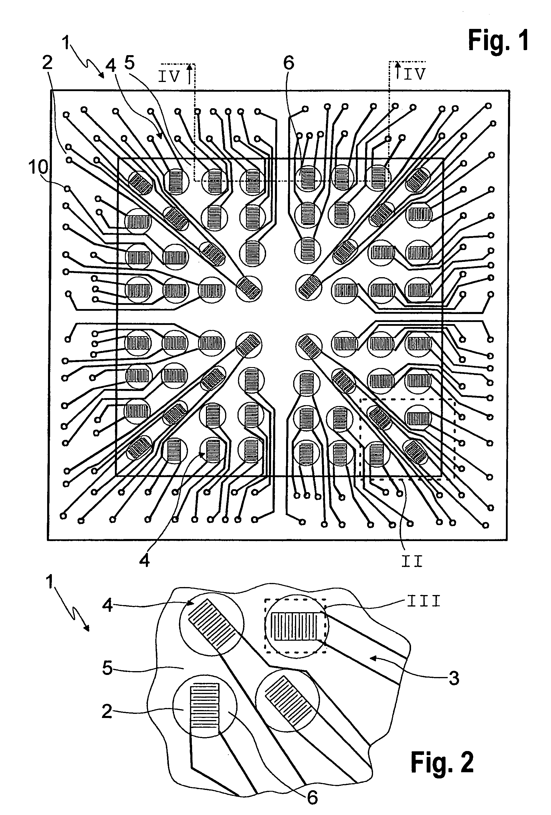 Measuring device having a plurality of potentiometric electrode pairs situated on a substrate