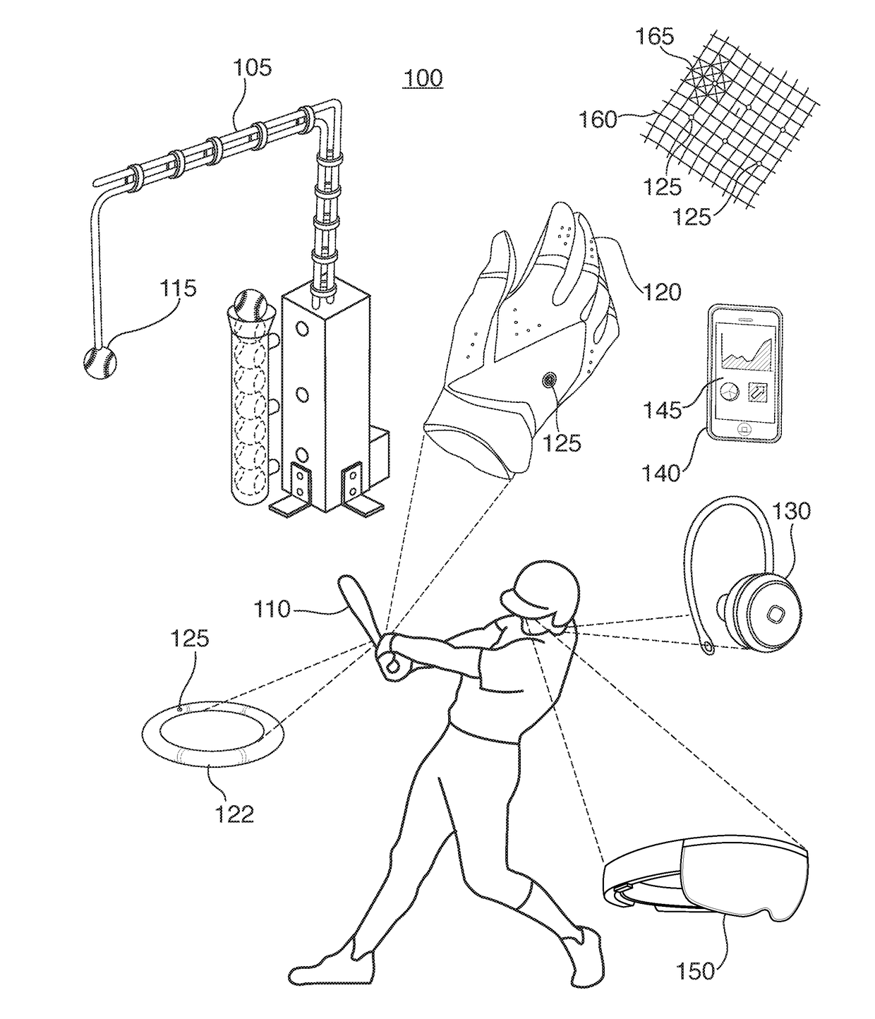 Virtual smart net for use in sports training