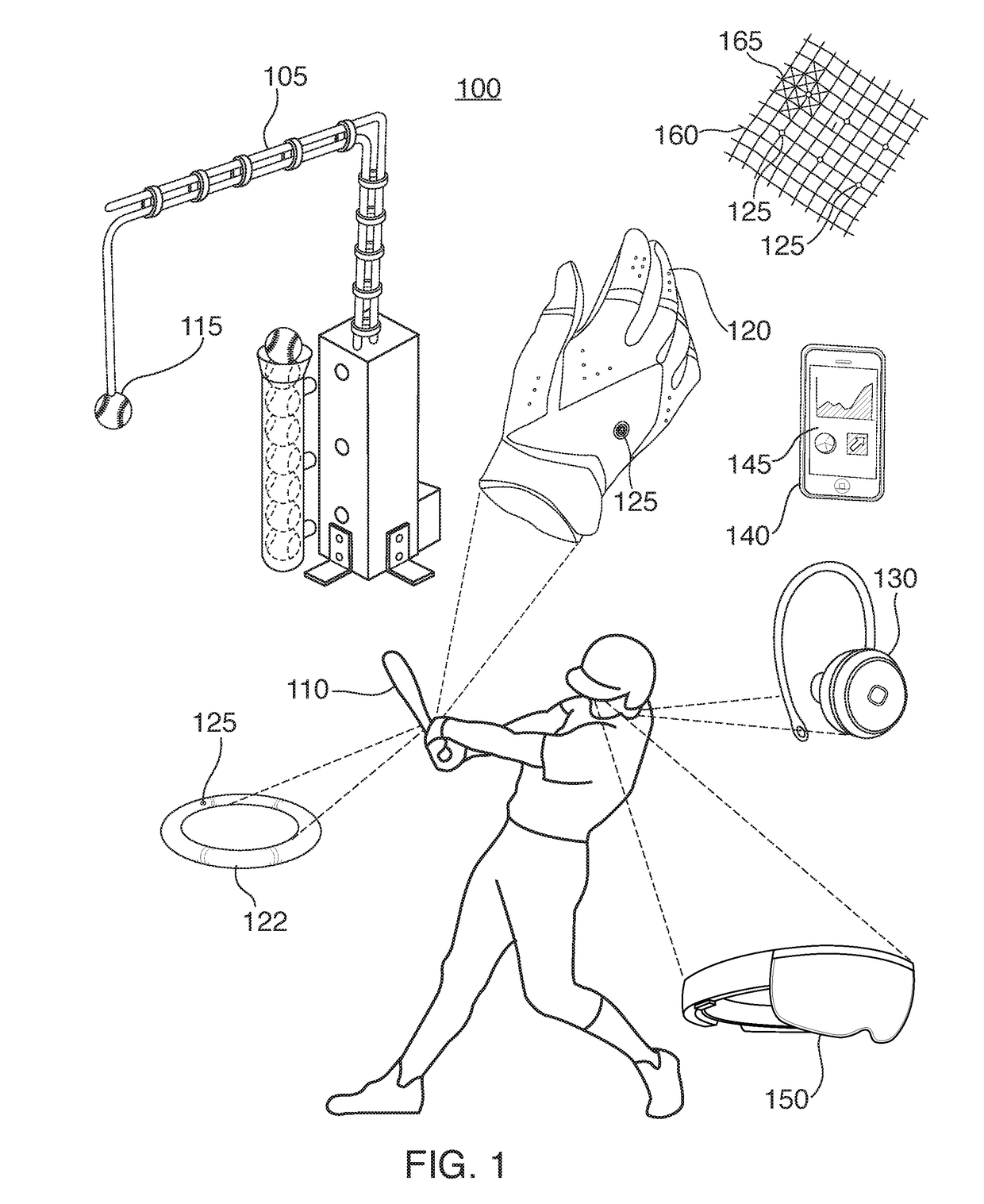 Virtual smart net for use in sports training