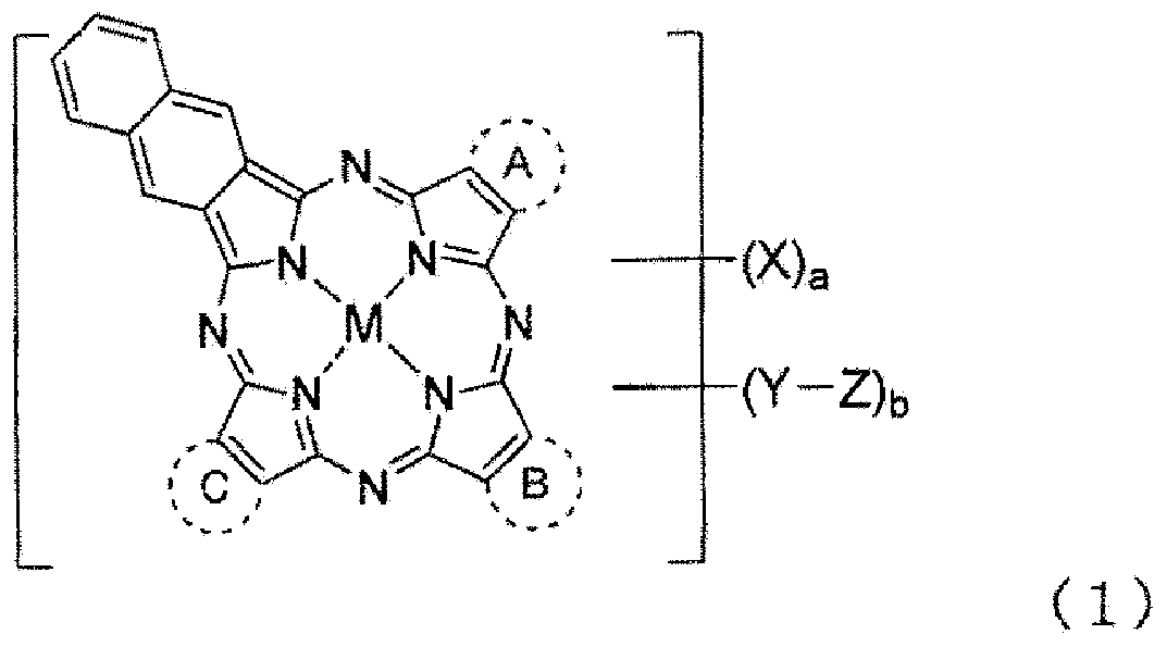 Porphyrazine dye, and application therefor