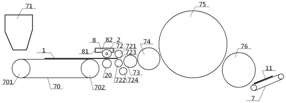 Device and application process for improving the quality of cotton web of aramid nonwoven fabric