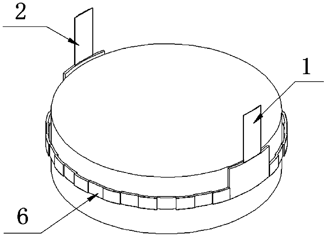 Button polymer lithium ion battery and circular waved edge pressing method thereof