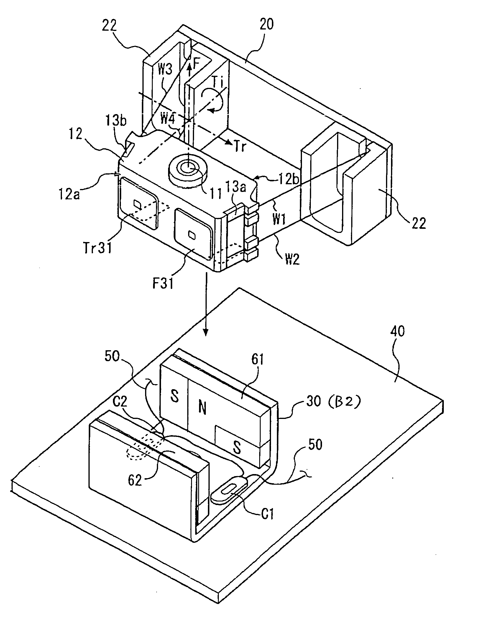 Objective lens driving device for optical head