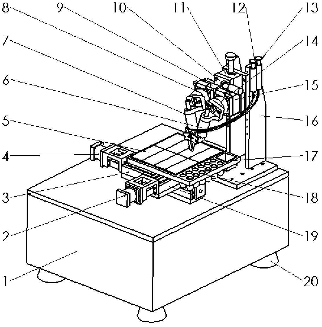 Double-channel automatic distribution device for micro reagents