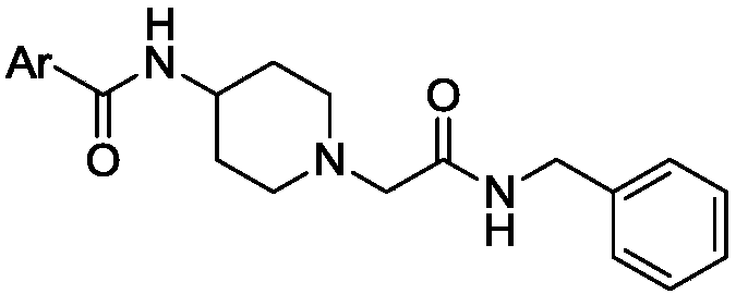 Benzylamine acetyl piperidine acylamide derivative as well as application of benzylamine acetyl piperidine acylamide derivative as cranial nerve protective agent