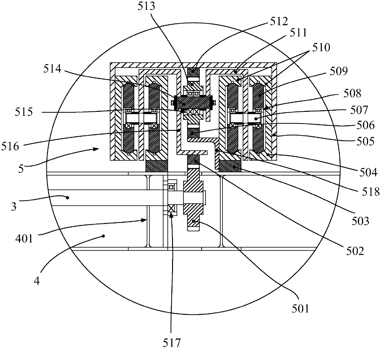 Three-stage telescopic fork