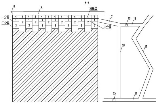 Downward layered up-down staggered drift filling mining method