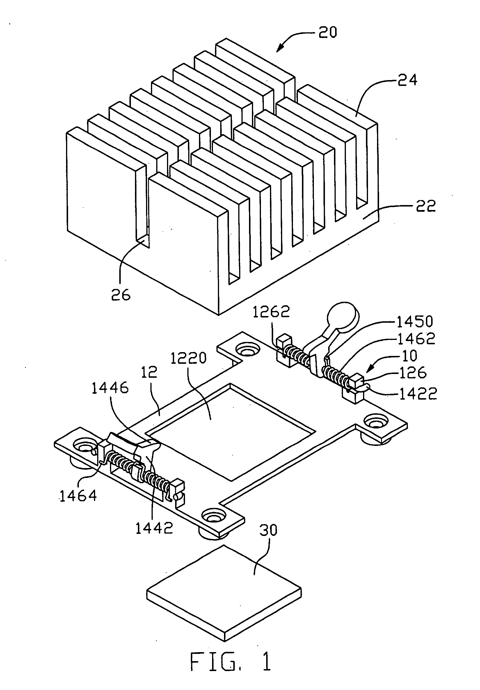 Heat sink mounting device