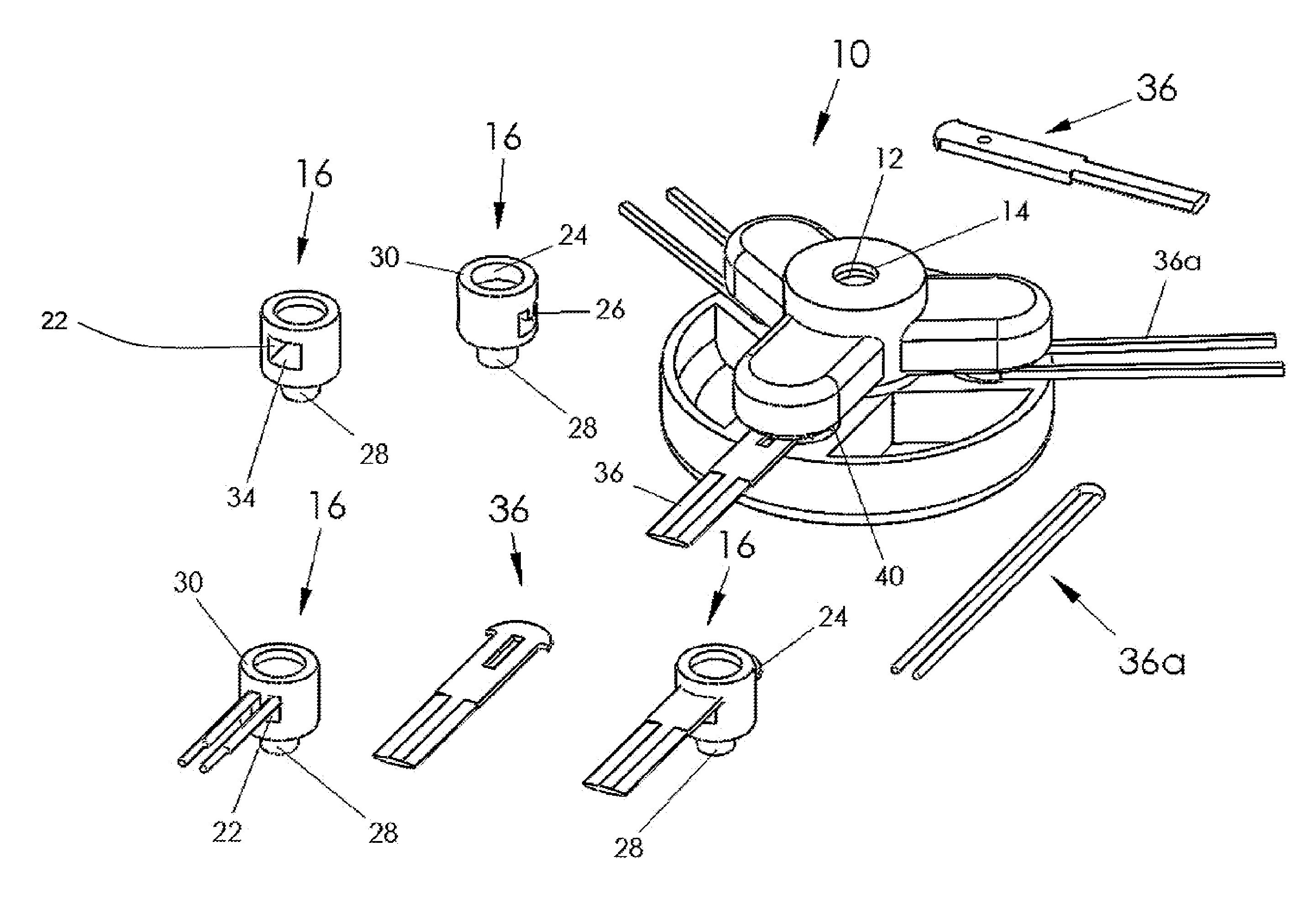 Spring Biased Receptacle For Rotary Head Assembly