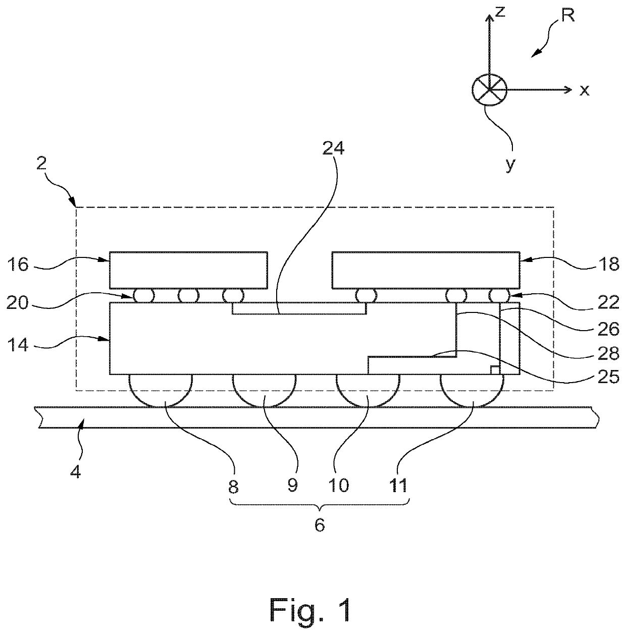 Photonic chip with buried laser source