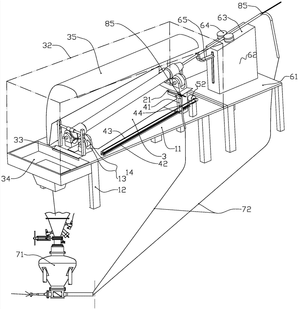 Shot-blasting intensifying and cleaning device for inner and outer walls of petroleum drilling rod