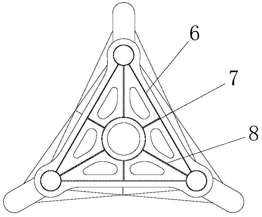 Sea wind power guiding pipe frame foundation structure