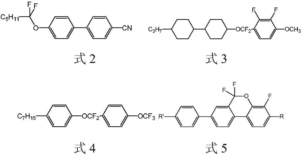 Double-alkyl-terminated cyclohexylbiphenyl derivative with lateral difluoromethylene ether bridge bonds and preparation method and application thereof