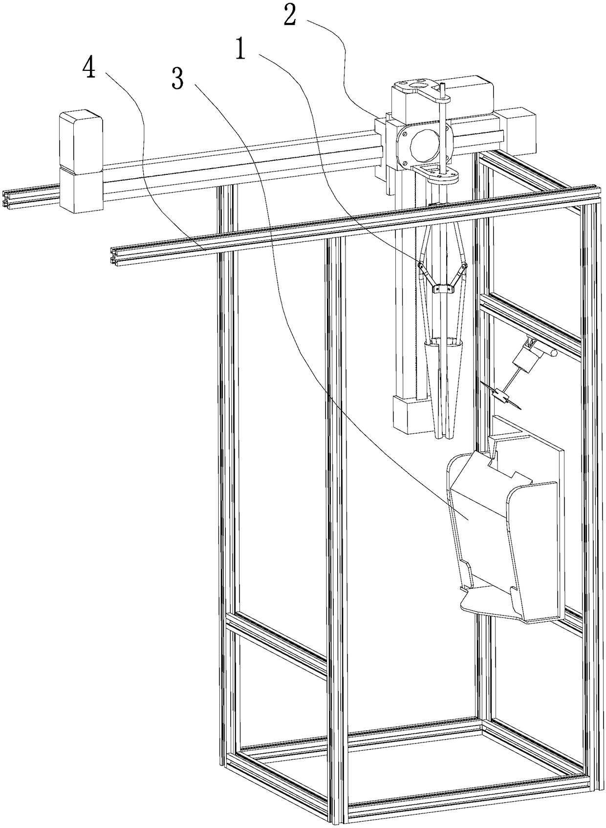 Bag taking and mouth prop-open device and method suitable for single layer or multilayer paper fruit bagging