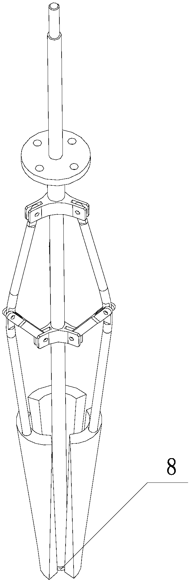 Bag taking and mouth prop-open device and method suitable for single layer or multilayer paper fruit bagging