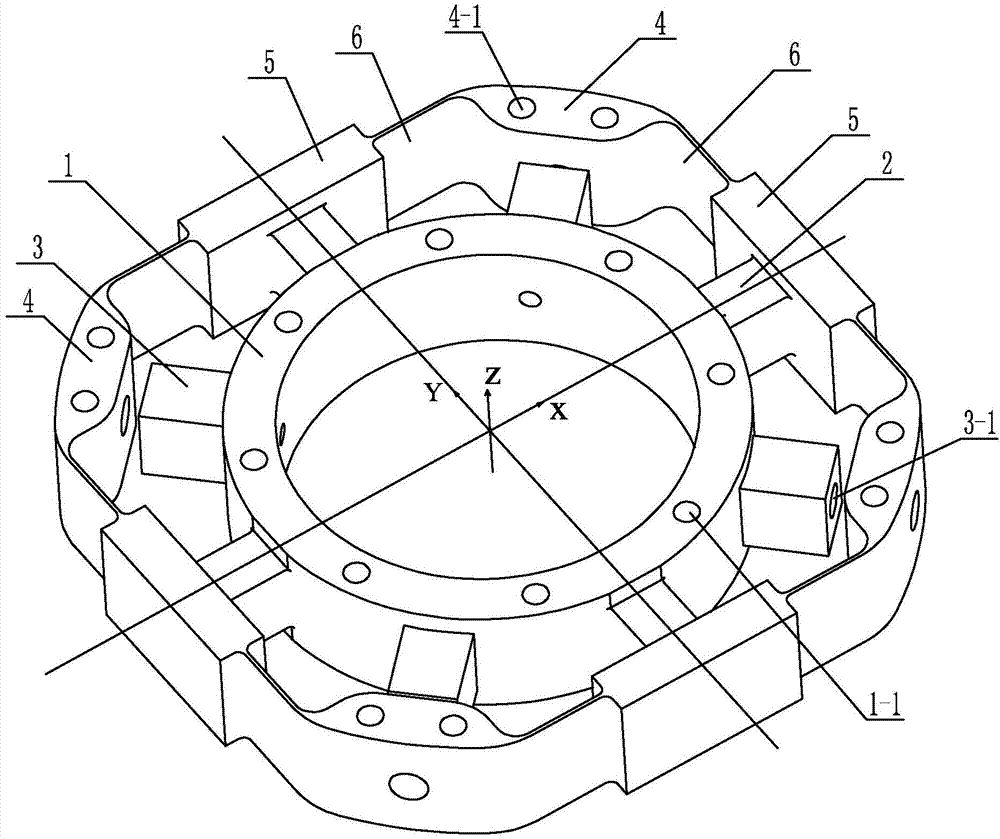 Cross-shaped beam type elastomer for six-dimensional force sensor