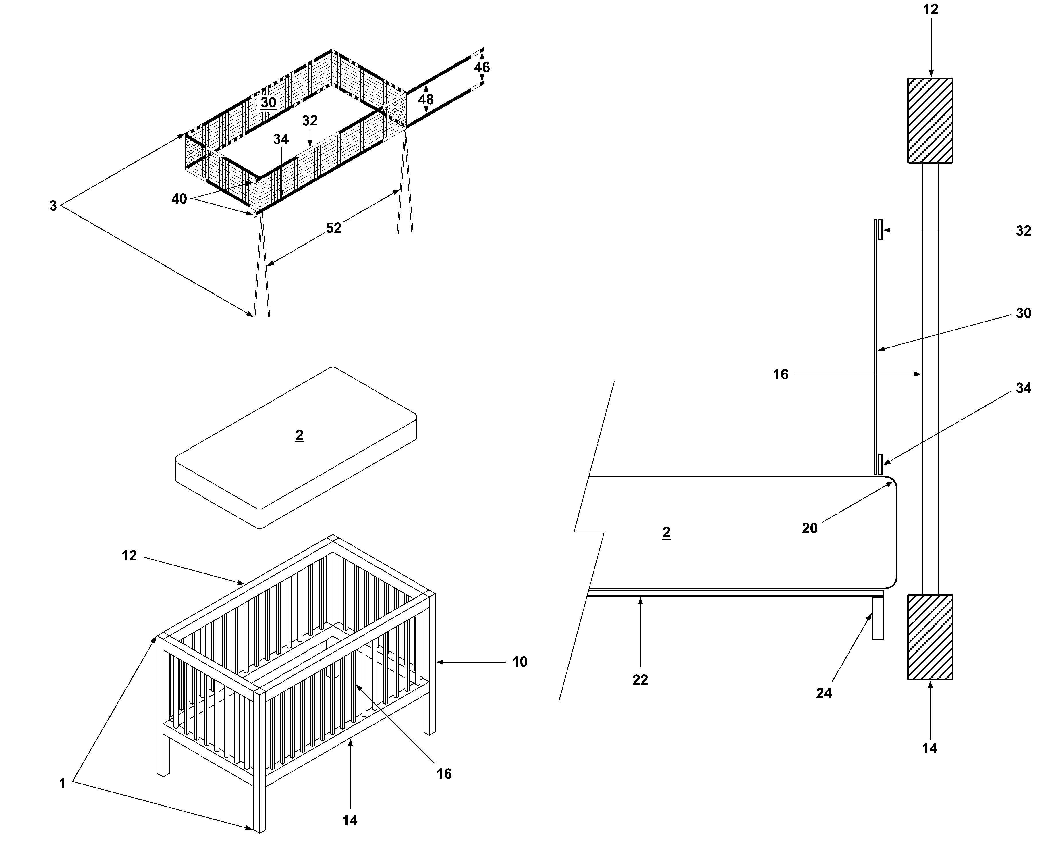 Mesh crib bumper and enclosure