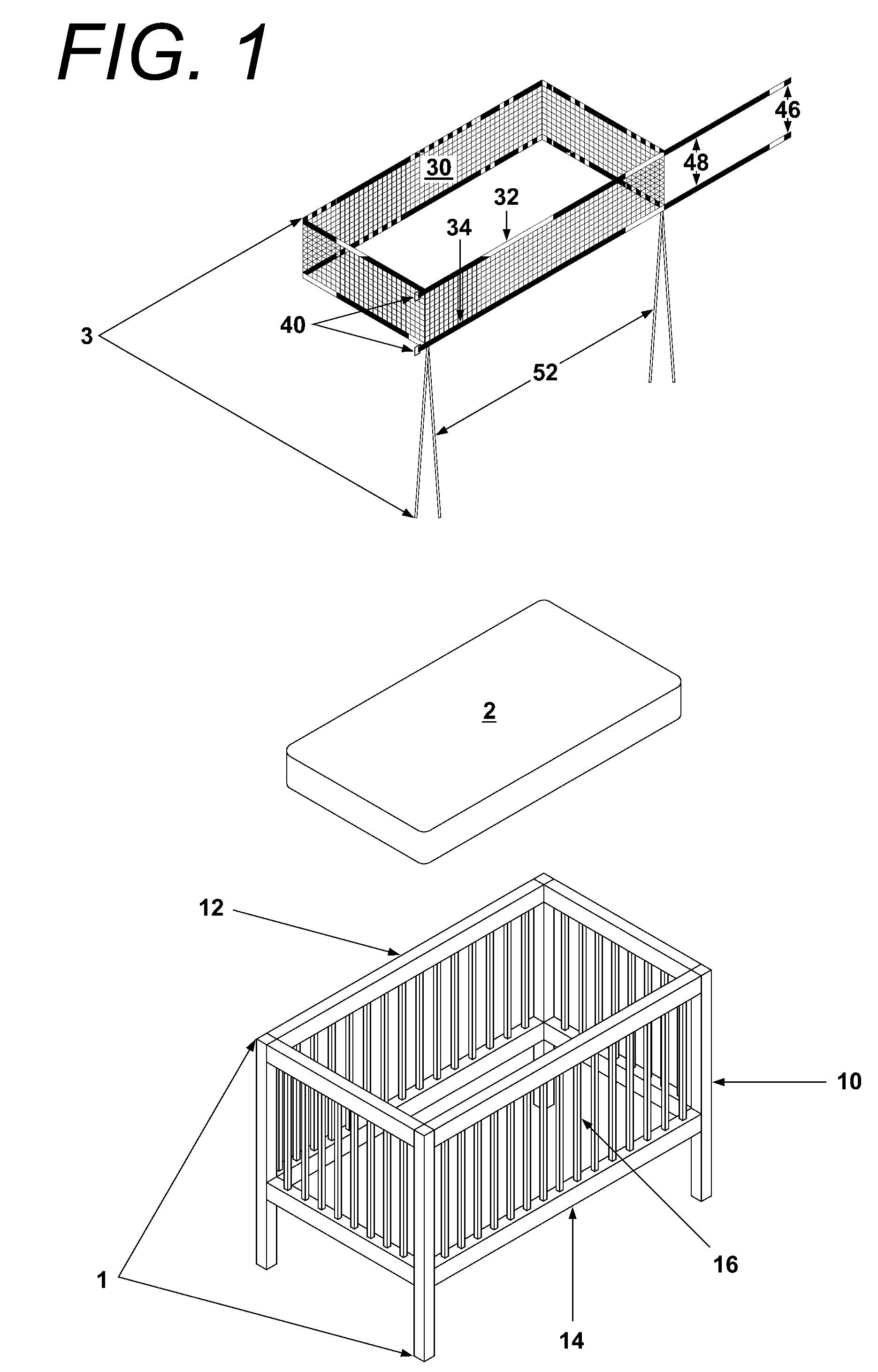 Mesh crib bumper and enclosure