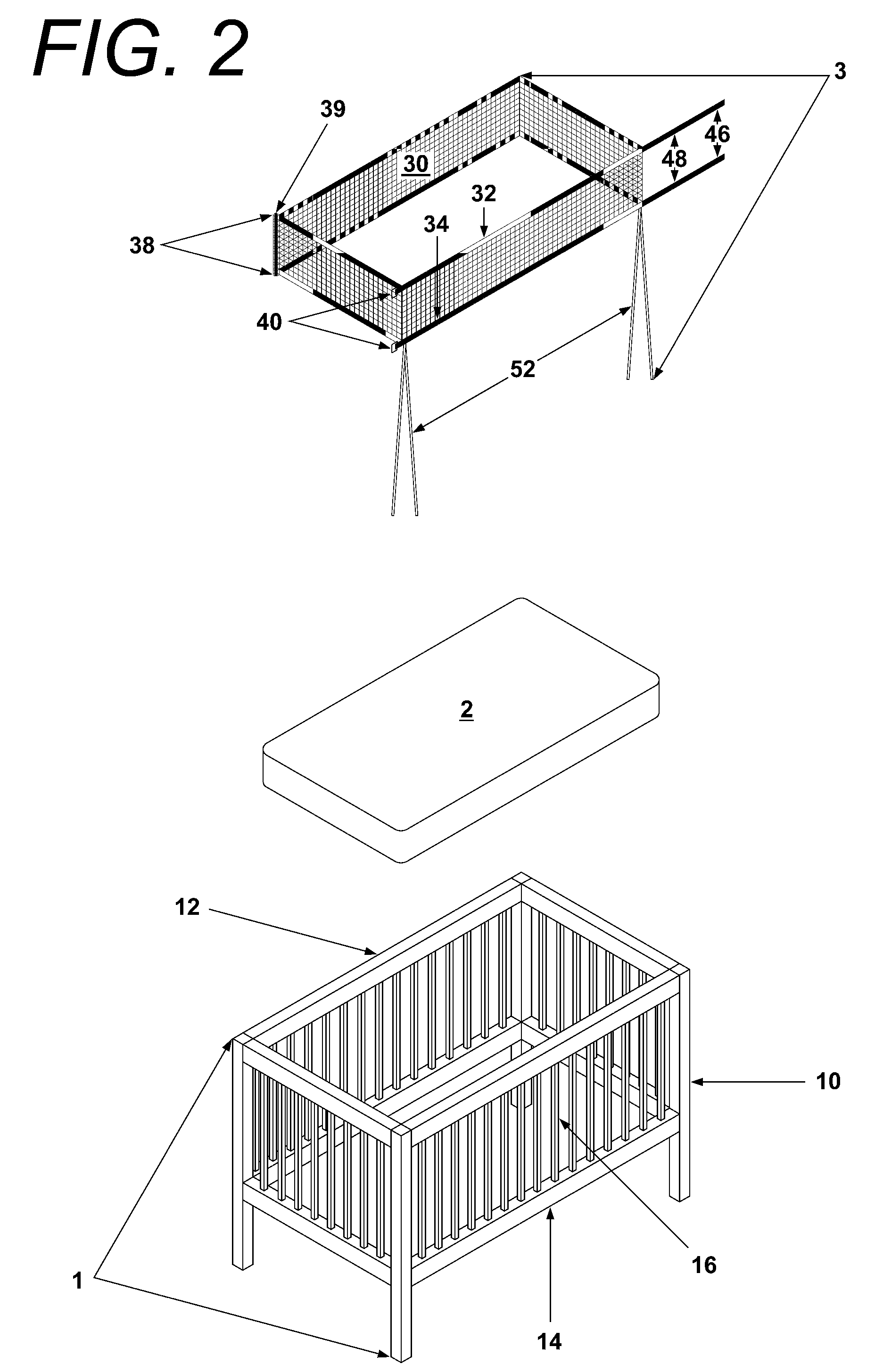 Mesh crib bumper and enclosure