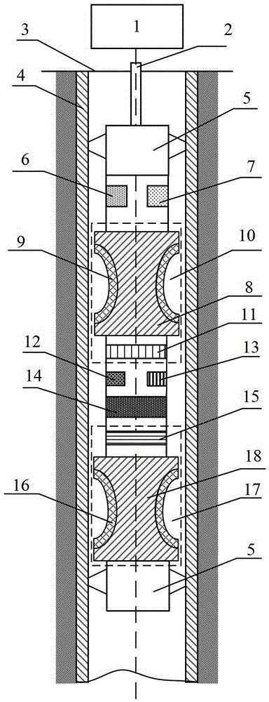 A production well resistivity logging device