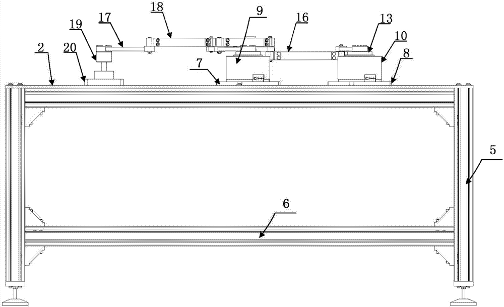 Planar parallel mechanism control device driven through double five-bar mechanisms and planar parallel mechanism control method