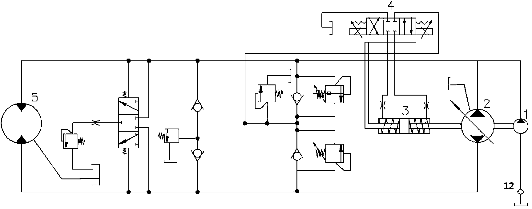 Hydraulic control system based on single-engine road sweeper