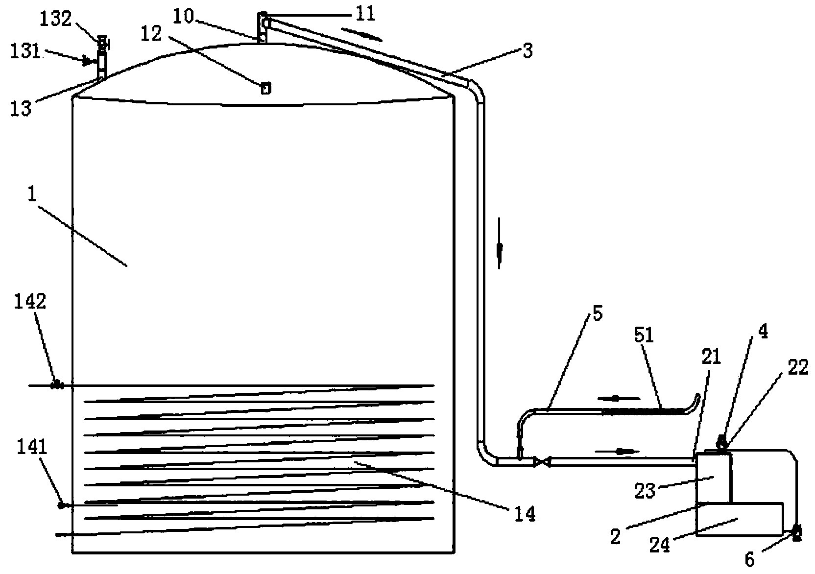 Naphthalene tail gas recycling system