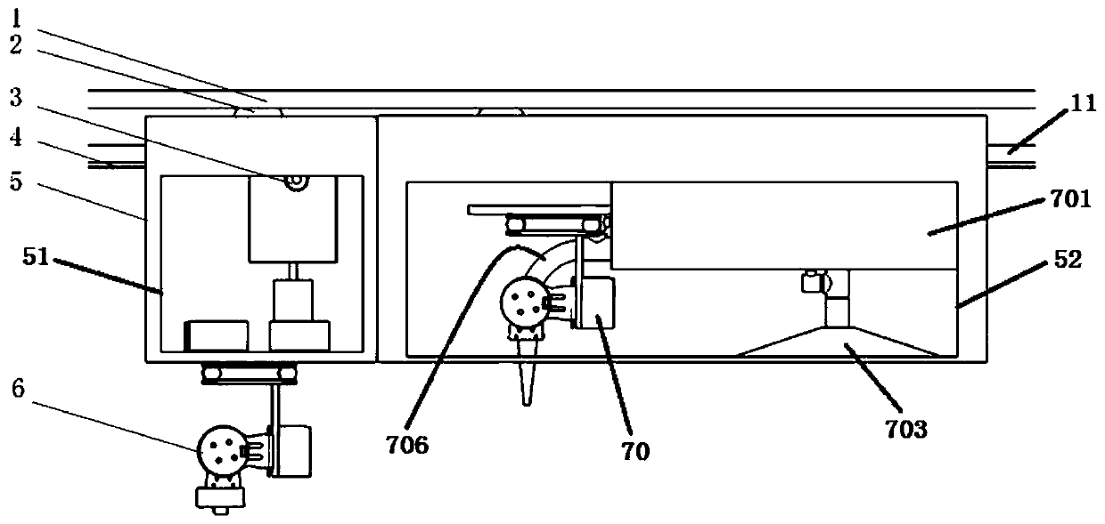 Suspension type point-plane combined fire extinguishing robot