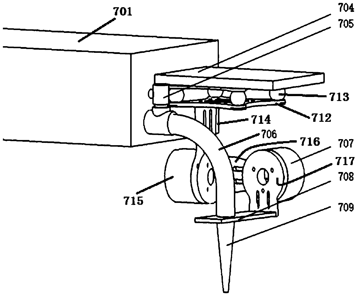 Suspension type point-plane combined fire extinguishing robot