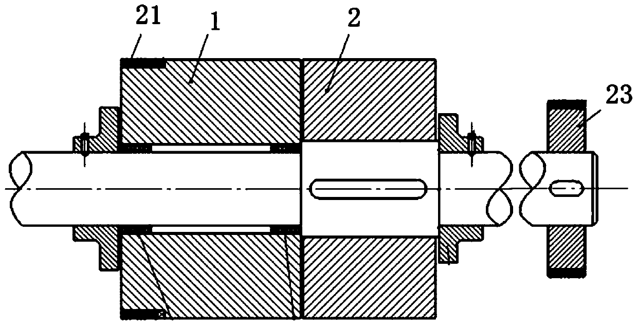 Yarn method and device for mixed color matching of two-color roving with different synchronous two-stage drafting