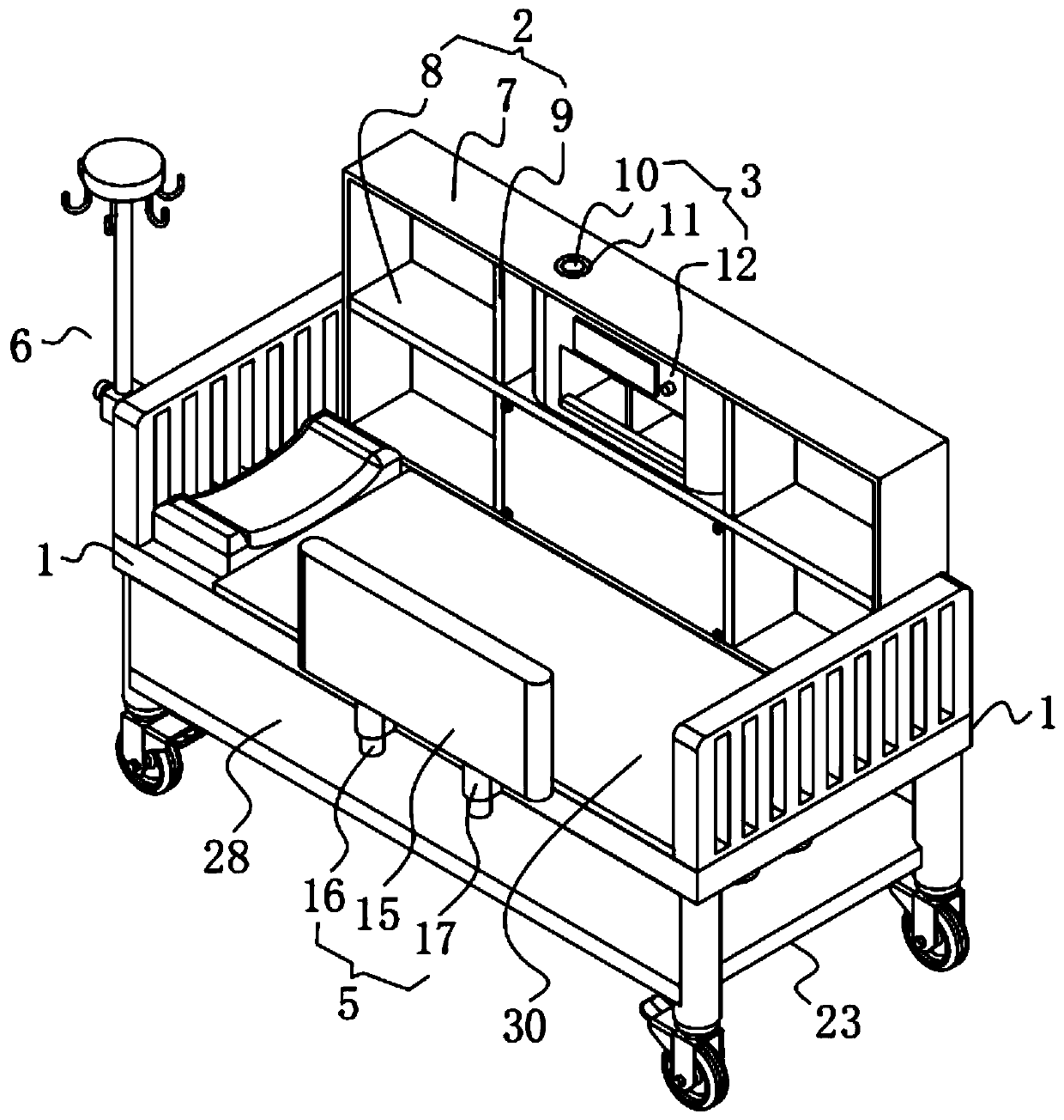 Automatic nursing rehabilitation bed for department of cardiology