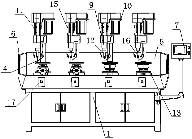 Automatic multi-station valve drilling and tapping compound machine