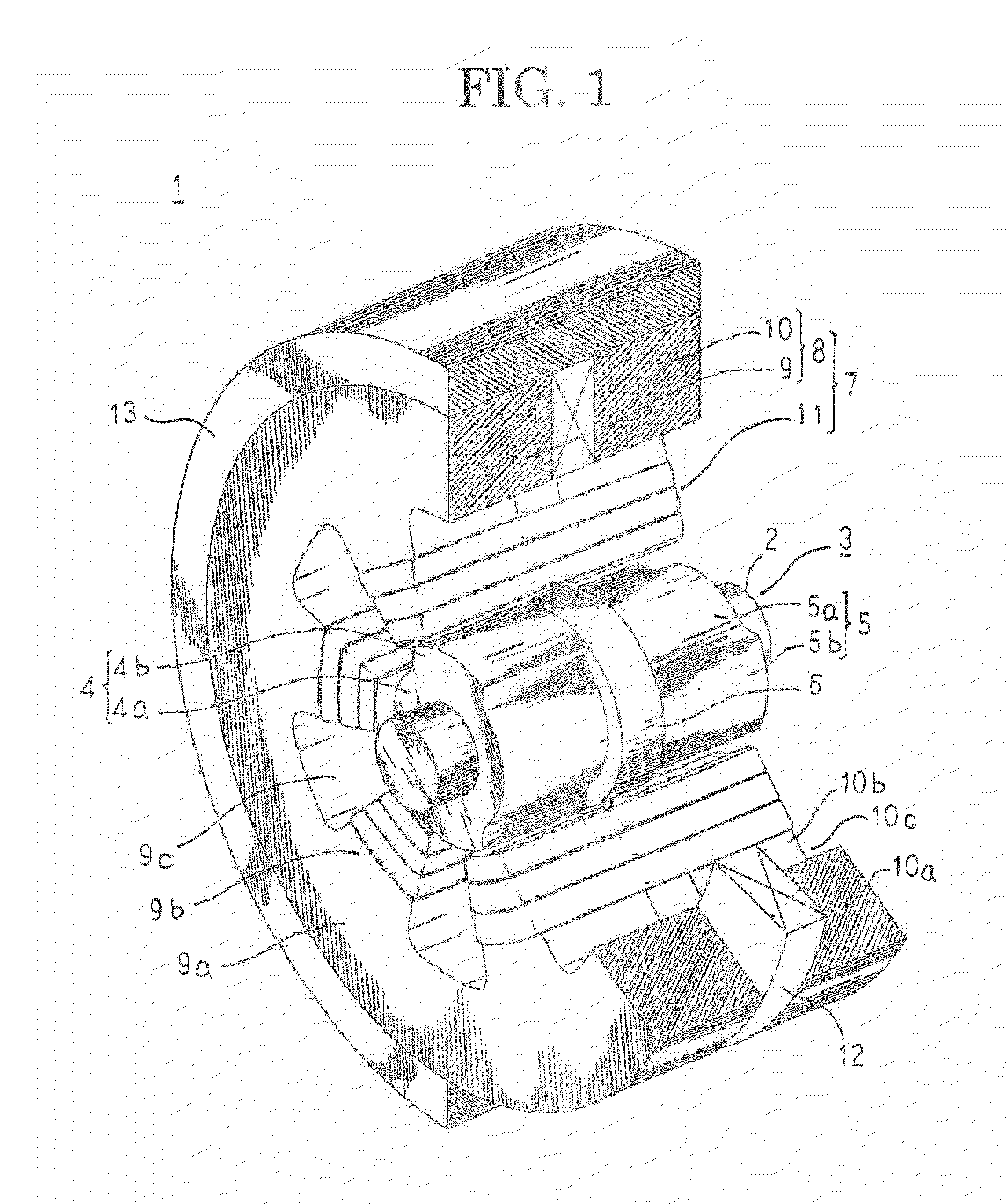 Magnetic inductor rotary machine and fluid transfer apparatus that uses the same