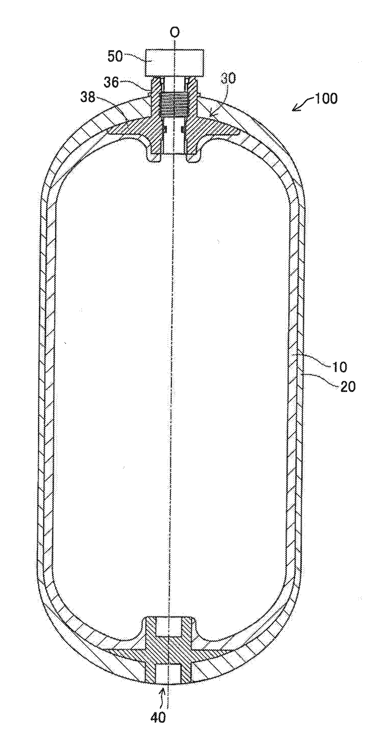 High-pressure gas tank and movable body