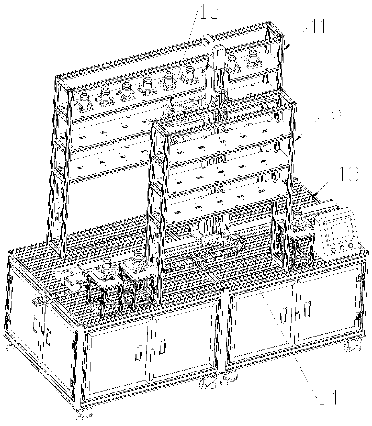 Teaching practical training equipment by using flexible mixed order automatic production line as basis