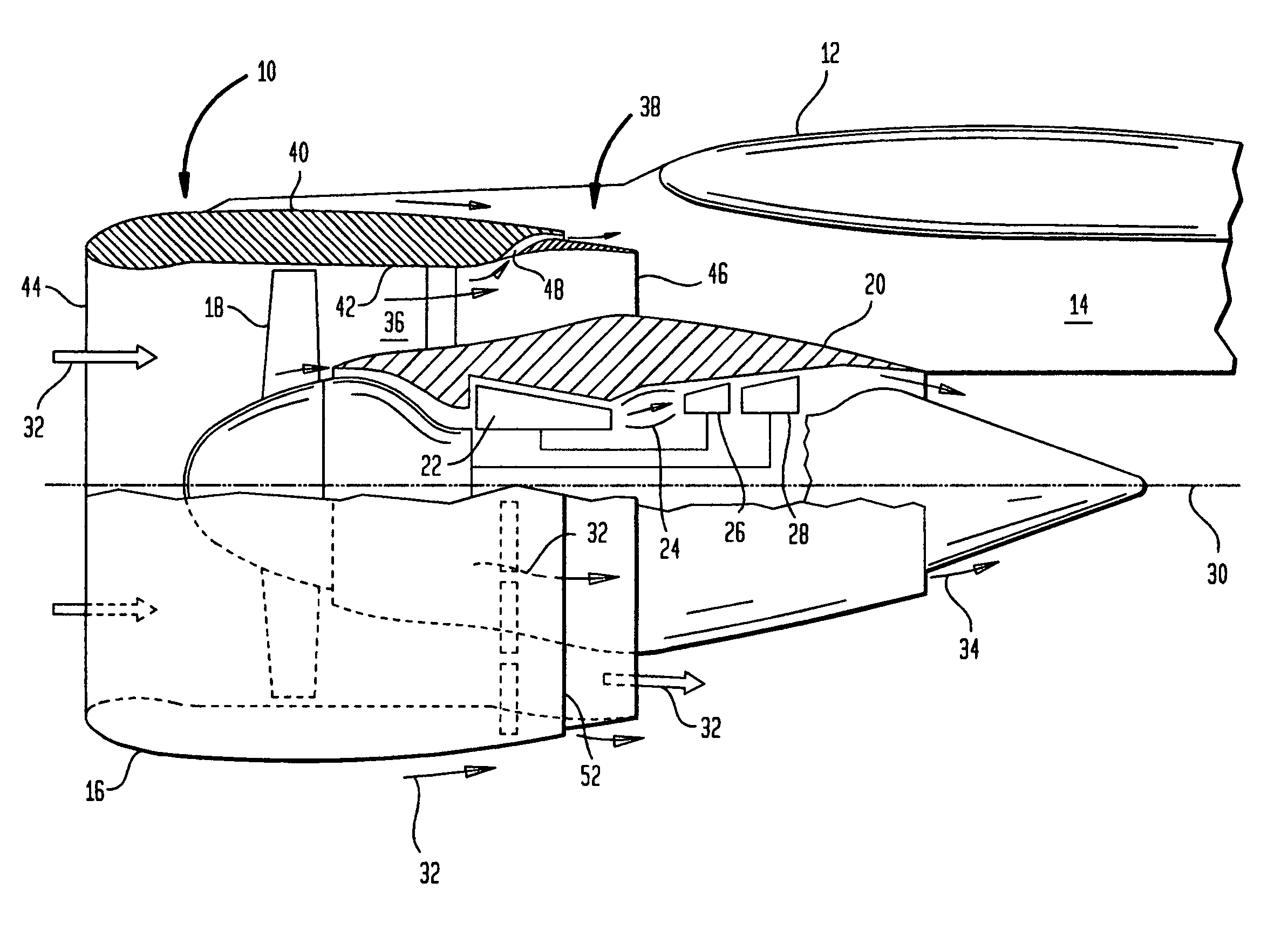 Confluent exhaust nozzle