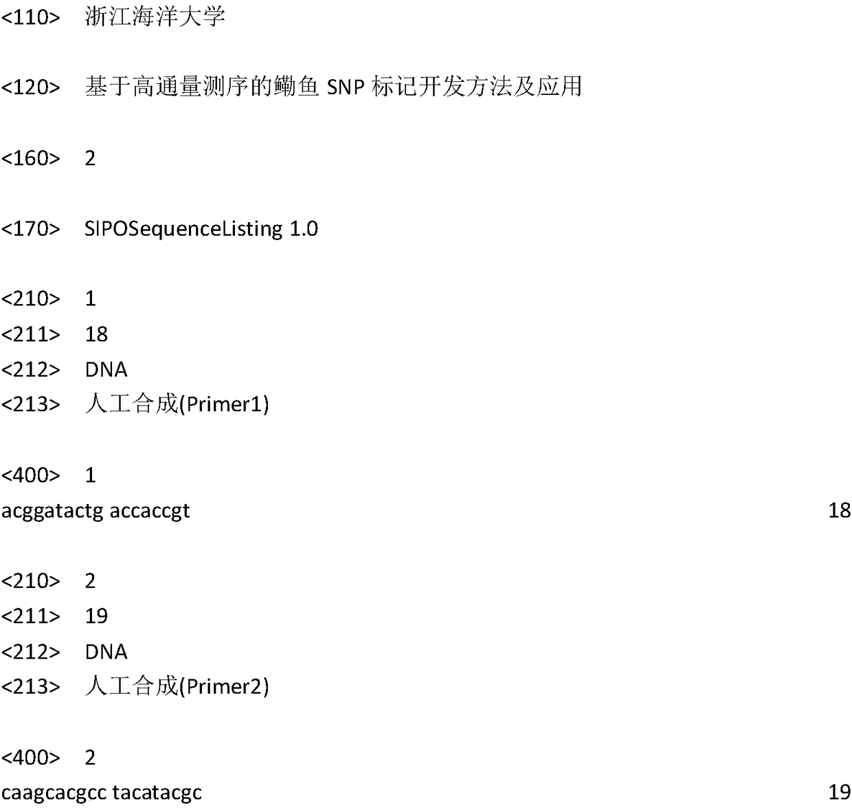 High-throughput sequencing-based ilisha elongate SNP (singular nucleotide polymorphism) marker developing method and application thereof