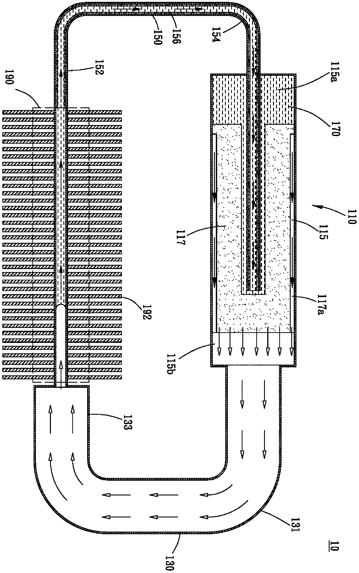 Loop heat pipe structure