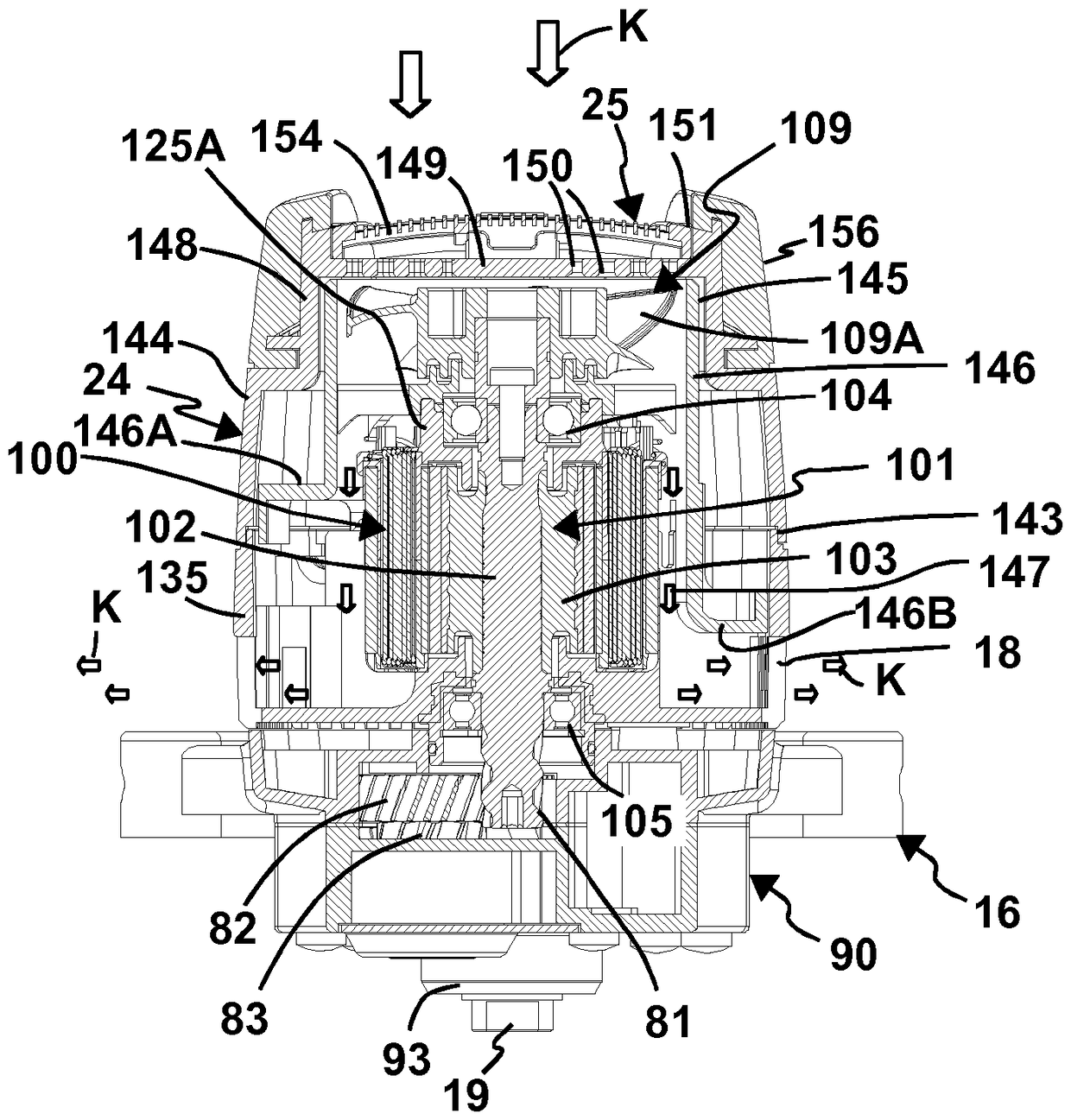 Hand-held machine tool having suction hose