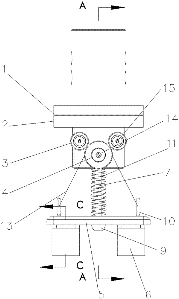 Steel pipeline arc plate fishing device