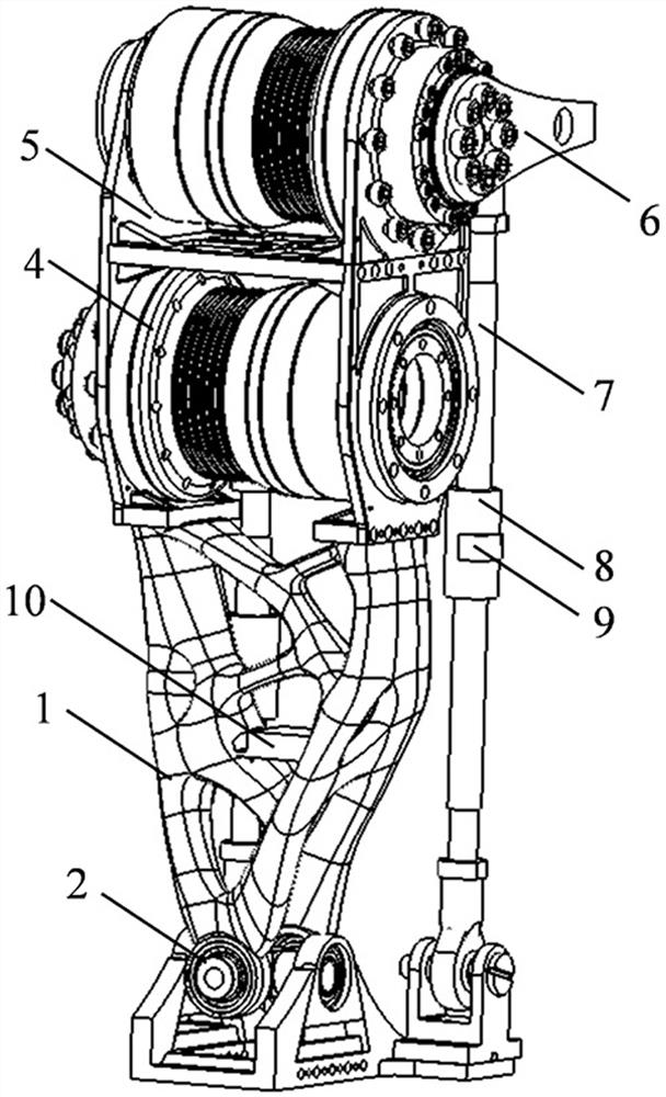 A vibration-damping calf structure of a humanoid robot