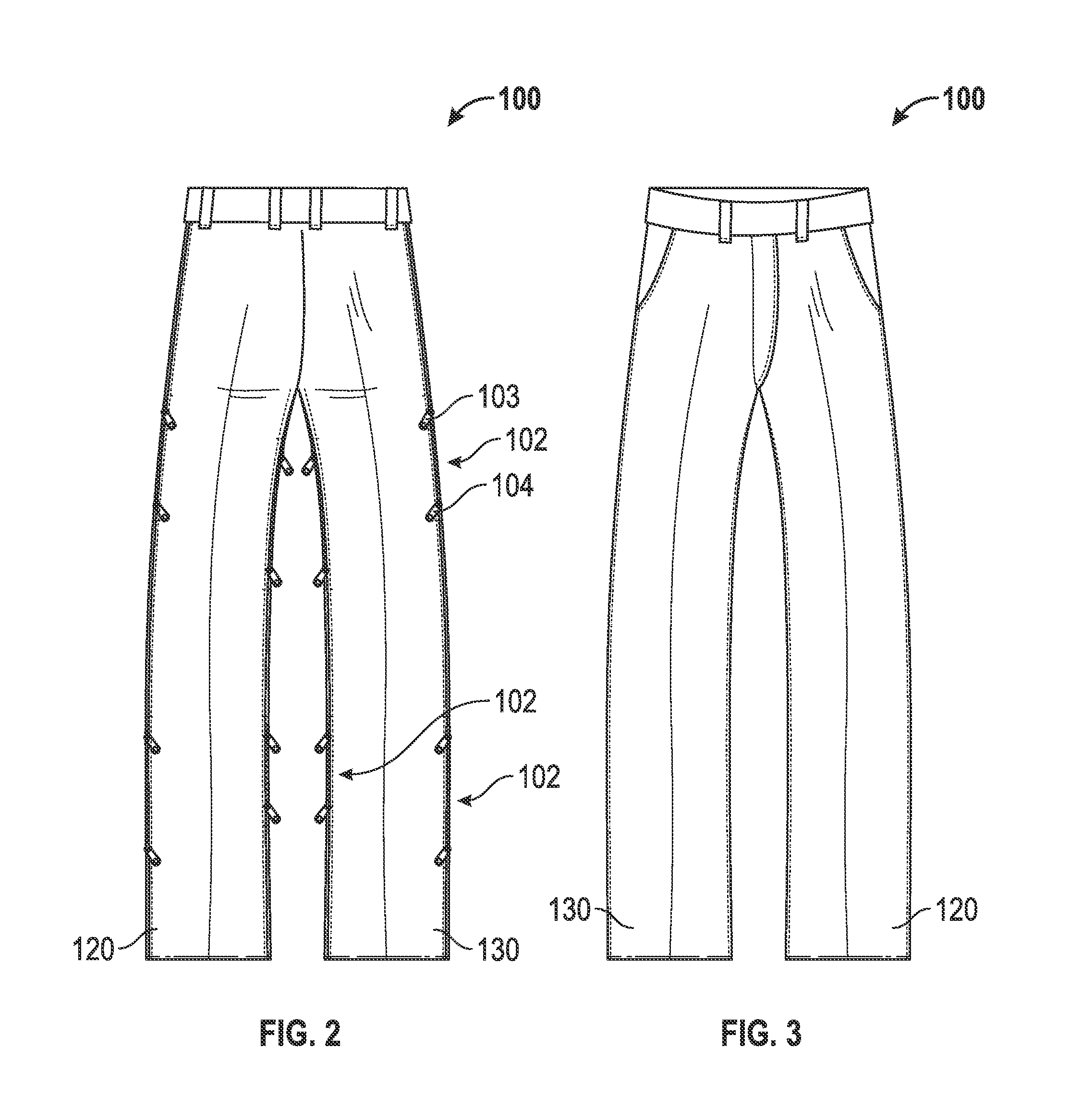 Flowing zipper vent system for garments