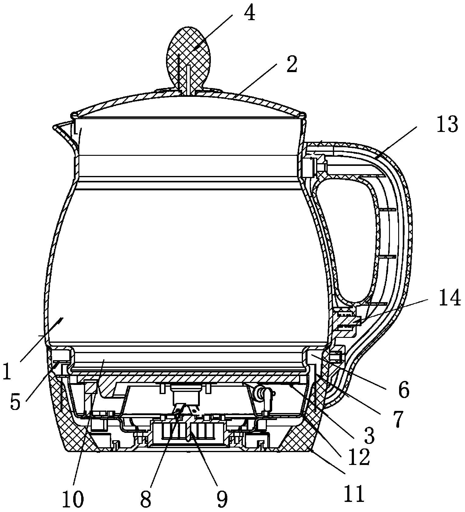 Glass health-preserving pot with uncut bottom