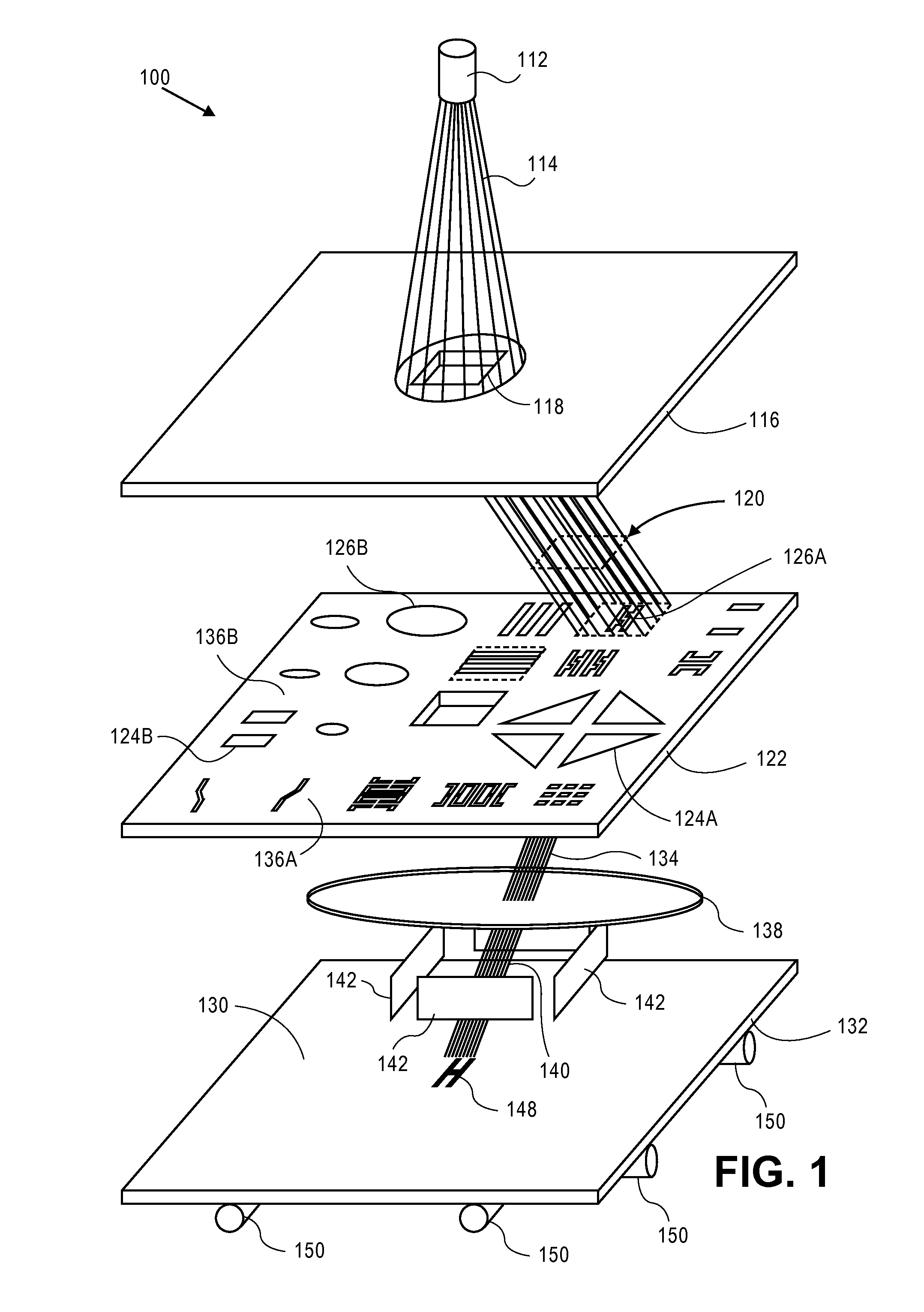 Method and system for fracturing a pattern using charged particle beam lithography with multiple exposure passes which expose different surface area