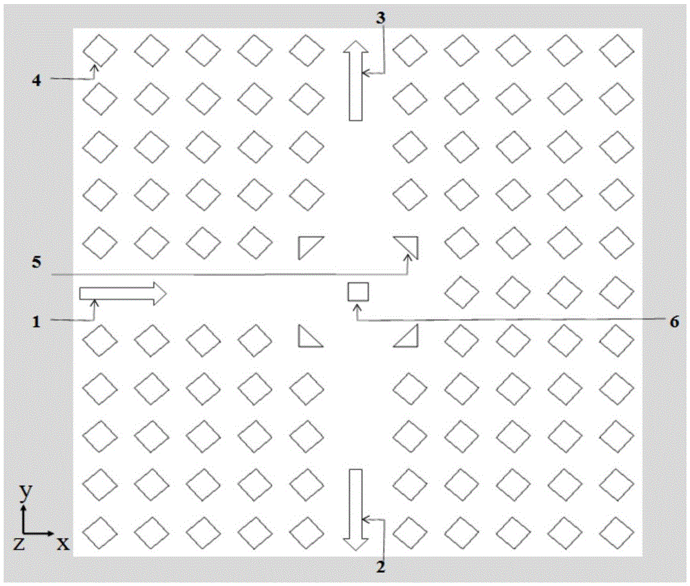 Photonic crystal T-shaped waveguide-based horizontal output magneto-optical modulator