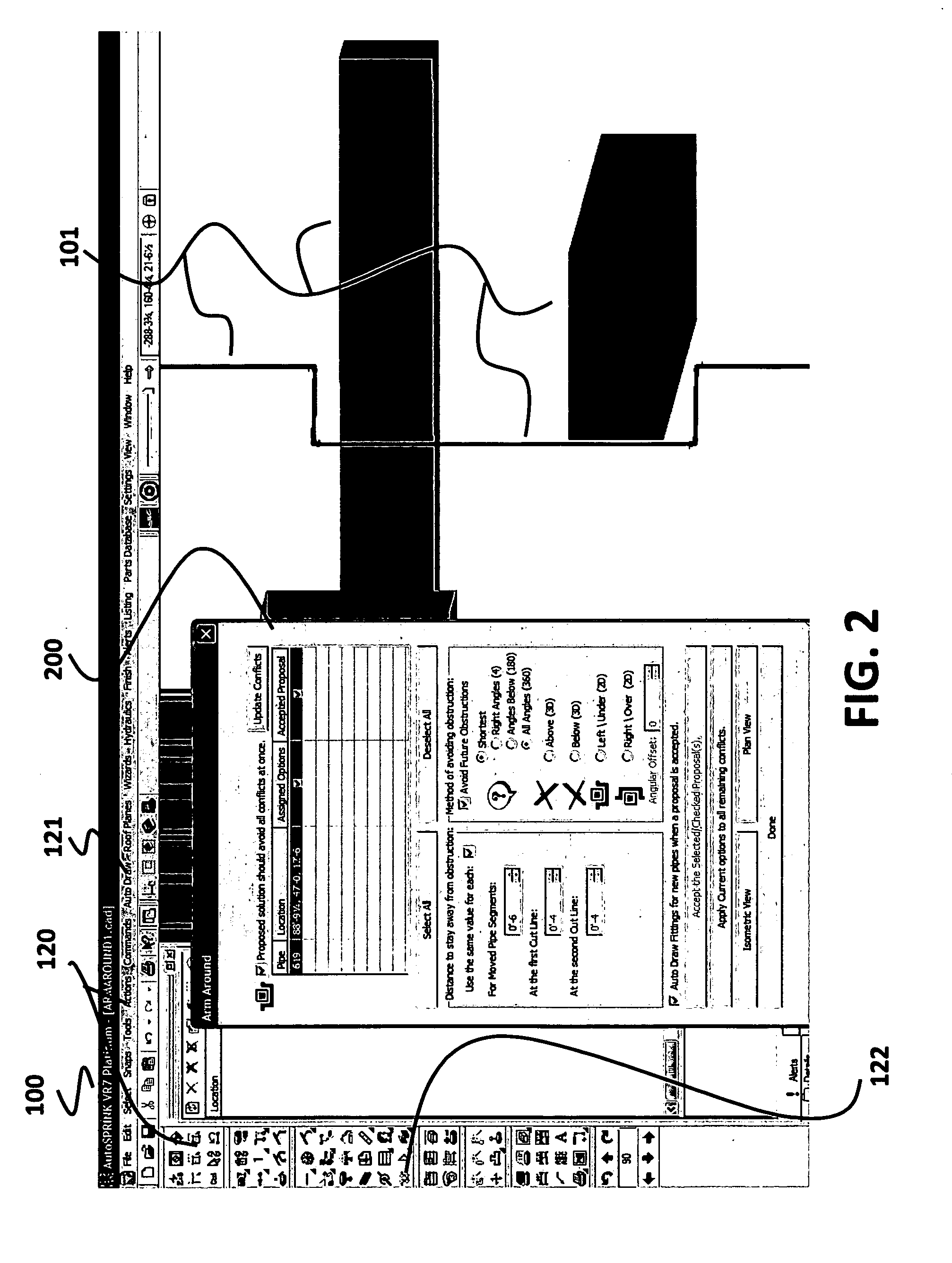 Methods and apparatuses for automatically selecting a pipe in a cad