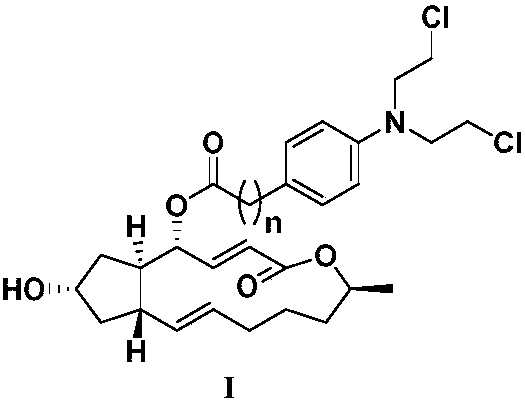 Preparation method and uses of a class of brefeldin A derivative containing chlormethine linked at site 4