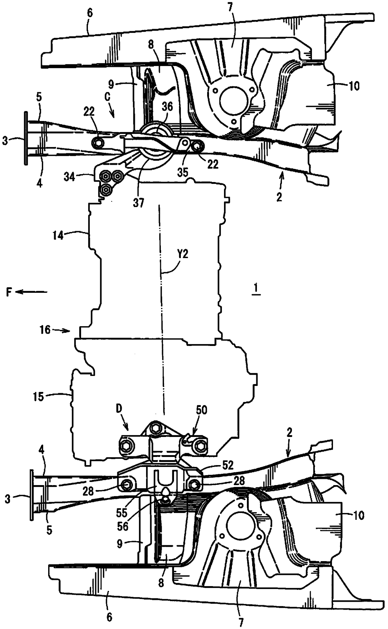 Powertrain mount structure of vehicle